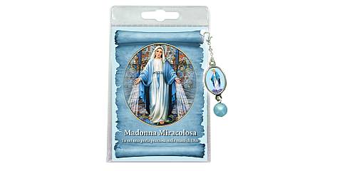 Blister con ciondolo medaglia e perla Madonna Miracolosa - italiano