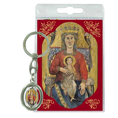 Portachiavi Madonna di Impruneta (A) con preghiera in italiano