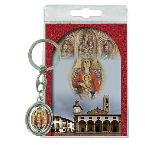 Portachiavi Madonna di Impruneta (B) con preghiera in italiano