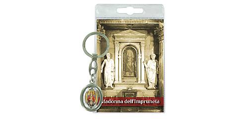 Portachiavi Madonna di Impruneta  C  con preghiera in italiano