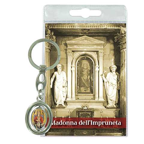 Portachiavi Madonna di Impruneta (C) con preghiera in italiano
