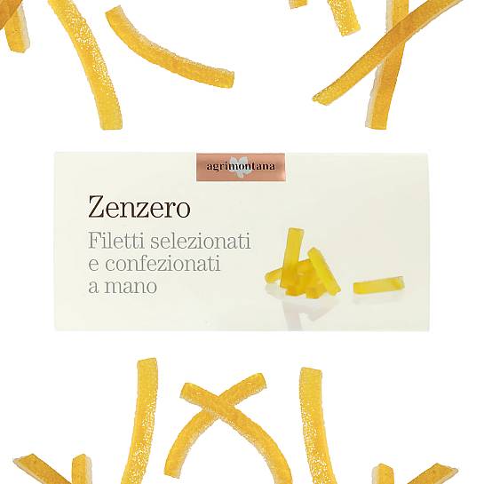 Frutta Candita Artigianale, Zenzero Candito In Filetti, 200 Grammi