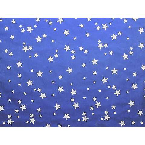 Cielo Vellutato Opaco Con Stelle Argento, Sfondo Per Presepe, Blu e Argento, 100 x 70 Centimetri