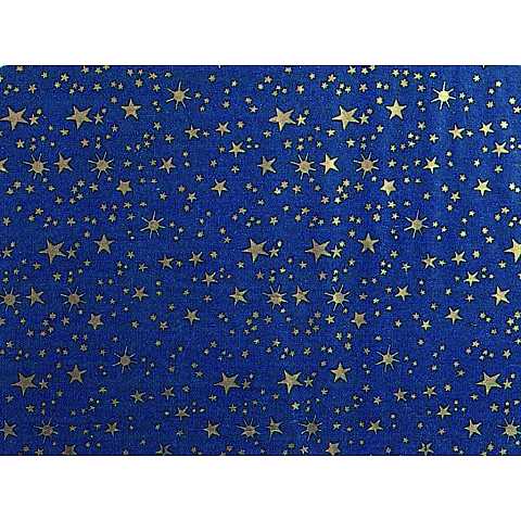 Cielo Metallizzato con Stelle Dorate, Sfondo per Presepe, 250 x 70 Centrimetri