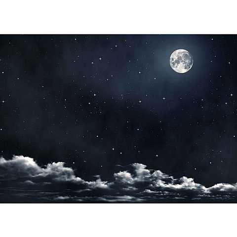 Carta Sfondo per Presepe, Cielo Notturno con Luna, Fondale Cielo Notte per Presepe Linea Bertoni, 100 x 70 Cm