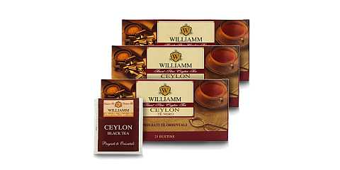 Tè Nero Di Ceylon, 25 Filtri, 50 Grammi - Williamm