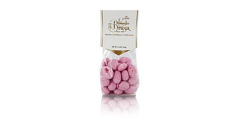 Confetti con mandorla tostata ricoperta di cioccolato bianco al gusto amarena, rosa/rossi - Linea I Fruttosi - 155 g