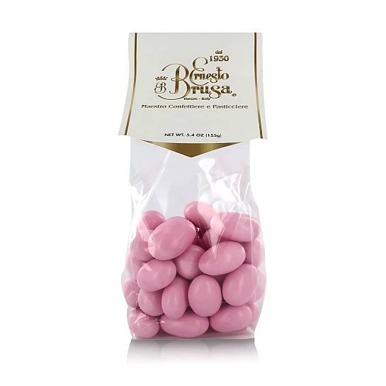 Confetti con mandorla tostata ricoperta di cioccolato bianco al gusto fragola, rosa - Linea I Fruttosi - 155 g