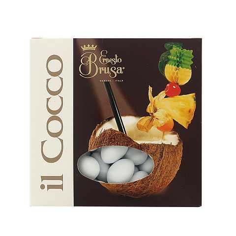 Confetti con mandorla tostata ricoperta di cioccolato al latte e scaglie di cocco, bianchi - Linea 