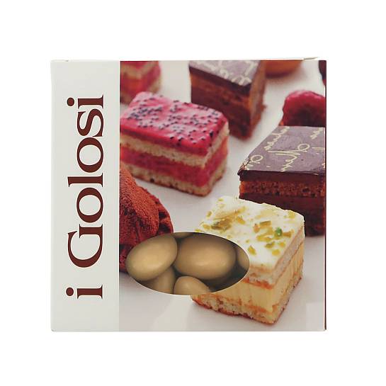 Confetti con mandorla tostata ricoperta di cioccolato bianco al gusto tiramisù, beige - Linea I Golosi - 500 g