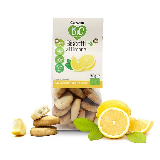 Biscotti al limone con olio di cocco, biologici, 250g