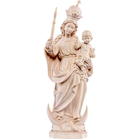 Statua della Madonna Bavarese da 15 cm in legno naturale - Demetz Deur