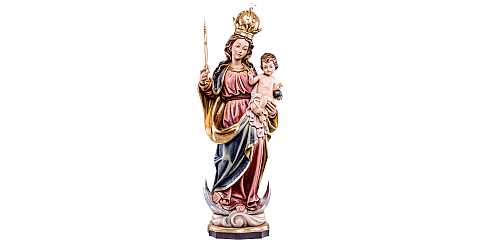 Statua della Madonna Bavarese da 25 cm in legno dipinto con colori a olio - Demetz Deur