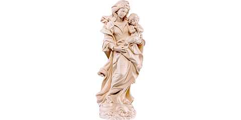 Statua della Madonna con le rose da 25 cm in legno naturale - Demetz Deur
