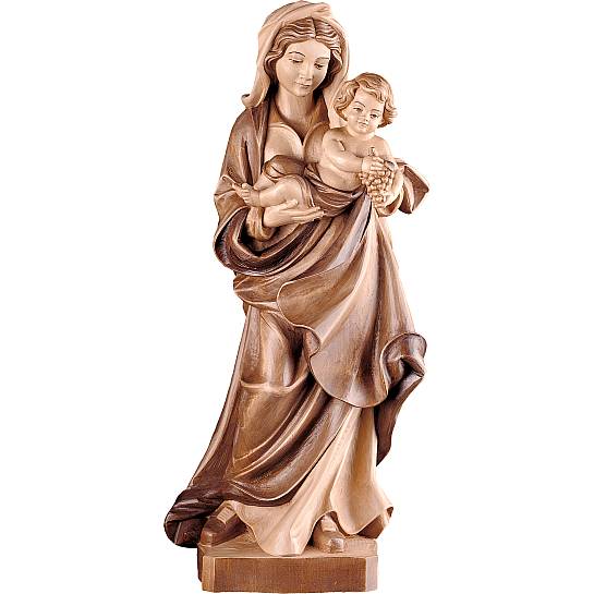 Statua della Madonna dell'uva da 50 cm in legno, 3 toni di marrone - Demetz Deur