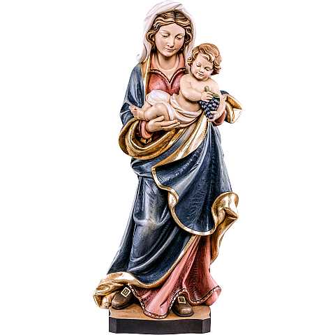 Statua della Madonna dell'uva da 20 cm in legno dipinto con colori a olio - Demetz Deur