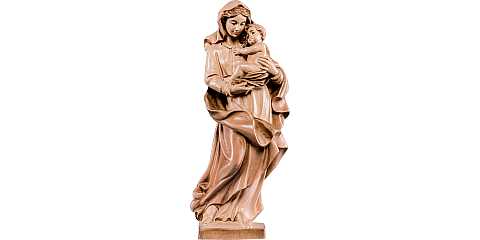 Statua della Madonna dei nomadi da circa 22 cm in legno, 3 toni di marrone - Demetz Deur