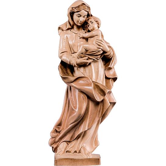 Statua della Madonna dei nomadi da 35 cm in legno, 3 toni di marrone - Demetz Deur