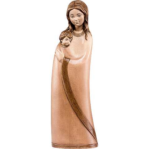 Statua della Madonna Jasmine in legno, 3 toni di marrone, linea da 15 cm, Madonne Stile Moderno - Demetz Deur
