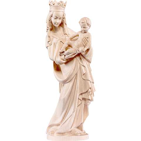 Statua della Madonna di Salisburgo in legno naturale, tiglio, linea da 70 cm, Madonne Gotiche - Demetz Deur
