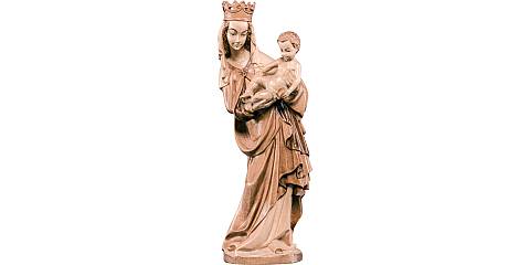 Statua della Madonna di Salisburgo in legno di tiglio, 3 toni di marrone, linea da 55 cm, Madonne Stile Gotico - Demetz Deur