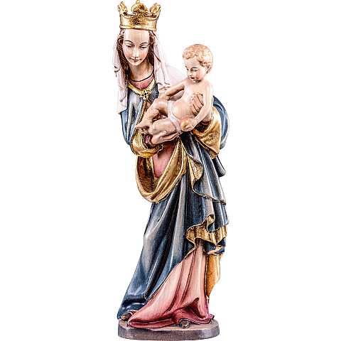 Statua della Madonna di Salisburgo in legno di tiglio, dipinta a mano, linea da 90 cm, Madonne Stile Gotico - Demetz Deur