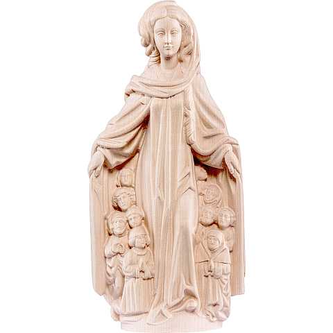 Statua della Madonna della Misericordia in legno naturale, linea da 35 cm, Madonne Gotiche - Demetz Deur