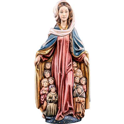 Statua della Madonna della Misericordia in legno di tiglio dipinto a mano, linea da 50 cm, Madonne Stile Gotico - Demetz Deur
