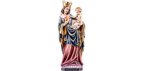 Statua della Madonna di Bressanone in legno di tiglio dipinto a mano, linea da 55 cm, Madonne Gotiche - Demetz Deur