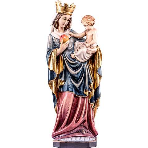 Statua della Madonna di Bressanone in legno di tiglio naturale, linea da 55 cm, Madonne Gotiche - Demetz Deur