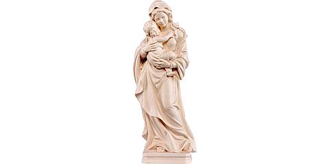 Statua della Madonna Tirolese in legno naturale, linea da 40 cm - Demetz Deur