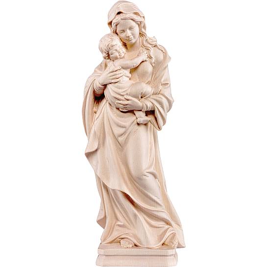 Statua della Madonna Tirolese in legno naturale, linea da 40 cm - Demetz Deur