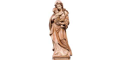 Statua della Madonna Tirolese in legno di tiglio, 3 toni di marrone, linea da 60 cm - Demetz Deur