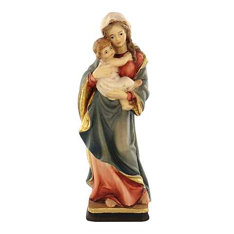 Rilievo della Madonna con Bambino da Parete, Legno Naturale, Linea da 15 Cm Circa - Demetz Deur