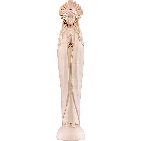 Statua della Madonna stilizzata, linea da 60 cm, in legno naturale - Demetz Deur