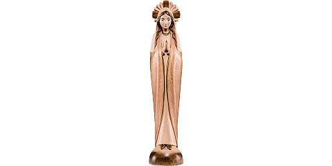 Statua della Madonna stilizzata, linea da 60 cm, in legno, 3 toni di marrone - Demetz Deur