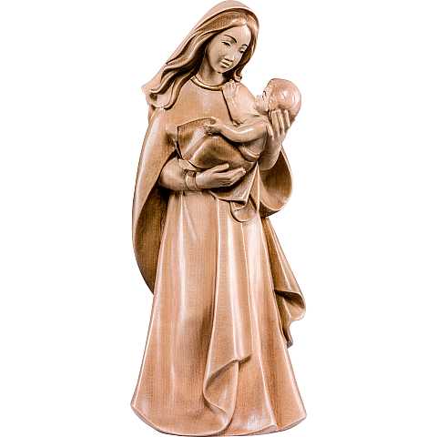Statua della Madonna Madre della Gioventù, linea da 20 cm, in legno, 3 toni di marrone - Demetz Deur