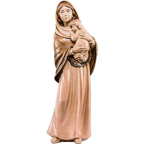 Statua della Madonna Ferruzzi, linea da 85 cm, in legno di tiglio, 3 toni di marrone - Demetz Deur