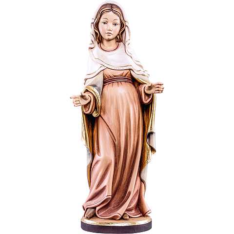 Statua della Madonna incinta in legno dipinto a mano, linea da 30 cm - Demetz Deur