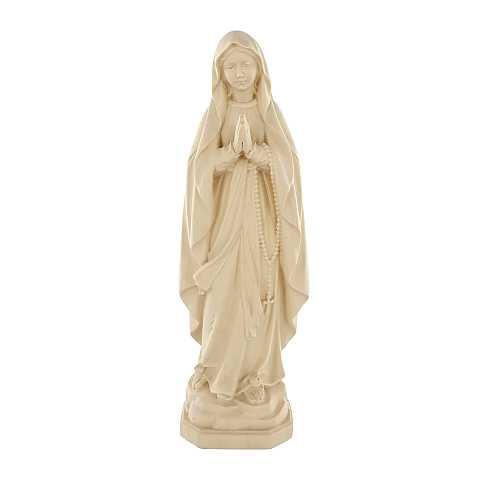 Statua della Madonna di Lourdes in legno naturale, linea da 20 cm - Demetz Deur
