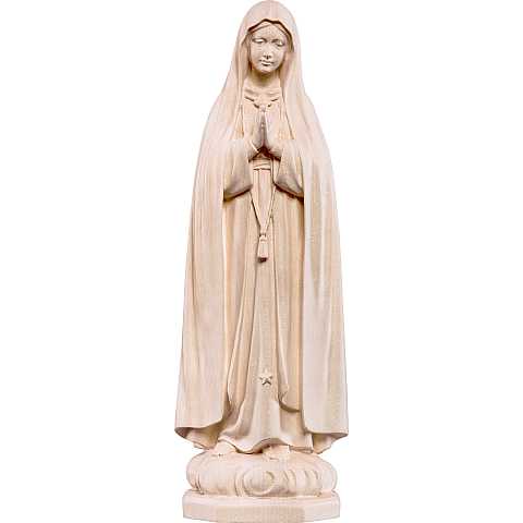 Statua della Madonna di Fátima in legno naturale, linea da 40 cm - Demetz Deur