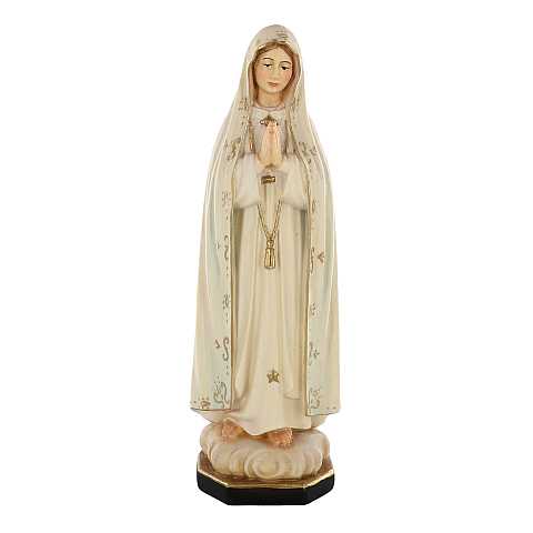 Statua della Madonna di Fátima in legno, 3 toni di marrone, linea da 15 cm - Demetz Deur