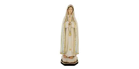 Statua della Madonna di Fátima in legno dipinto a mano, linea da 30 cm - Demetz Deur