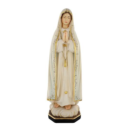 Statua della Madonna di Fátima in legno dipinto a mano, linea da 30 cm - Demetz Deur