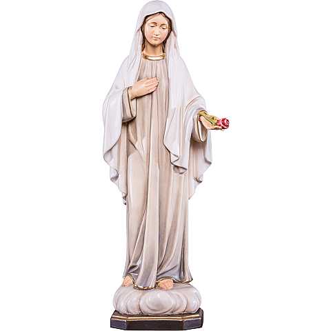 Statua della Madonna Madre della Pace in legno dipinto a mano, linea da 10 cm - Demetz Deur