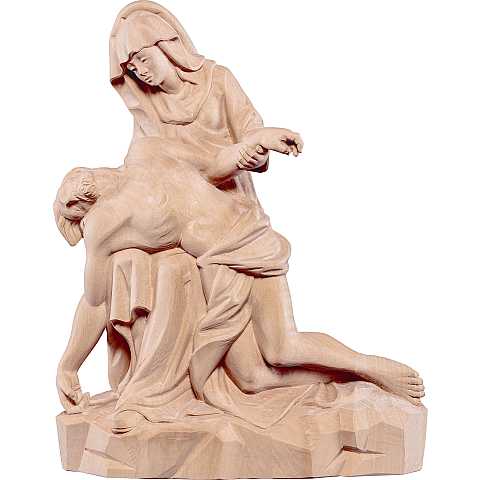 Statua della Pietà in Legno, Rifinitura Naturale, Altezza 50 Cm Circa - Demetz Deur