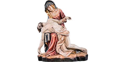 Statua della Pietà in Legno Colorato Dipinto a Mano, Altezza 50 Cm Circa - Demetz Deur