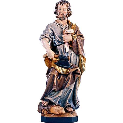 Statua di S. Giuseppe artigiano in legno dipinto a mano, linea da 85 cm - Demetz Deur	