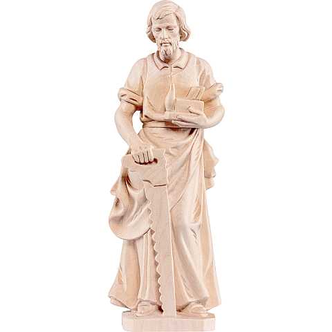 Statua di San Giuseppe falegname in Legno, Rifinitura Naturale, Altezza 40 Cm Circa - Demetz Deur