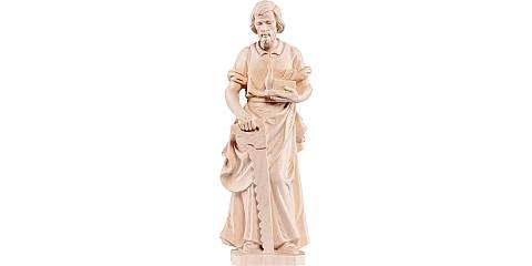 Statua di San Giuseppe falegname in Legno, Rifinitura Naturale, Altezza 50 Cm Circa - Demetz Deur